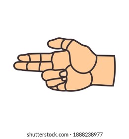 Gestures of Human Hand, Show Towards the Right Icon In Trendy Design Vector. Eps 10