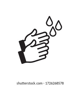 Gestures of Human Hand, Hand Washing Icon In Trendy  Design Vector Eps 10