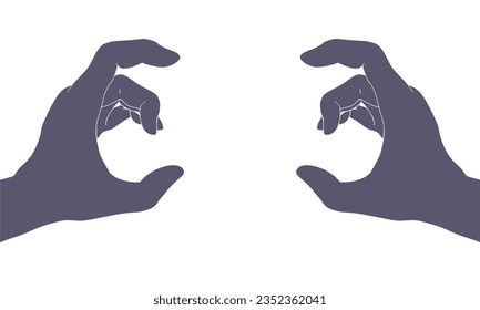 Gestures of human hands isolated on a white background. Vector flat illustration of holding hands. Vector design elements for infographic, web, internet, presentation.