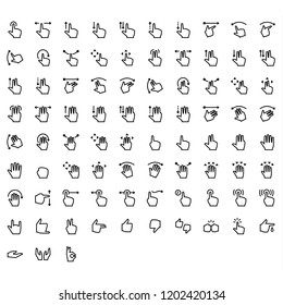 Gestures icon set outline