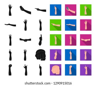 Gestures and their meaning black,flat icons in set collection for design.Emotional part of communication vector symbol stock web illustration.