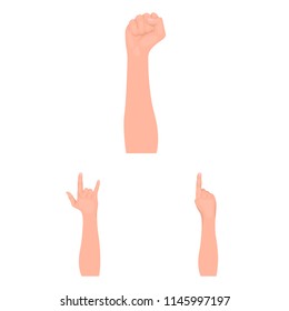 Gestures and their meaning cartoon icons in set collection for design.Emotional part of communication vector symbol stock web illustration.