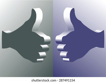 gestures well done (good job), 3d vector