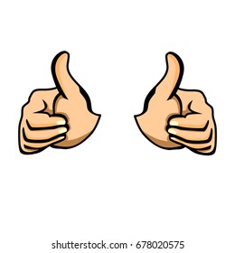 Gestures with your hands - thumb up. Vector icon.