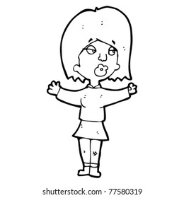 gesturing girl cartoon
