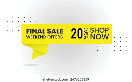 Get 20% off vector art designs with our Final Sale Weekend offers—white background banner template included!