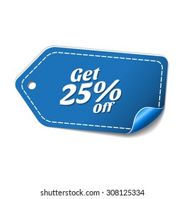 Get 25 Percent Blue Vector Icon Design