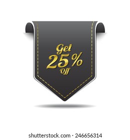 Get 25 Percent golden Vector Icon Design