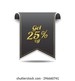 Get 25 Percent golden Vector Icon Design