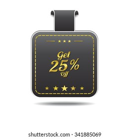 Get 25 Percent golden Vector Icon Design