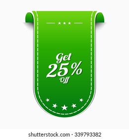 Get 25 Percent Green Vector Icon Design