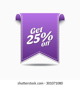 Get 25 Percent Violet Vector Icon Design