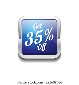 Get 35 percent Blue Vector Icon Button