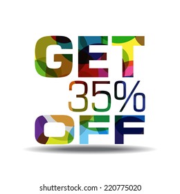 Get 35 percent Colorful Vector Icon Design