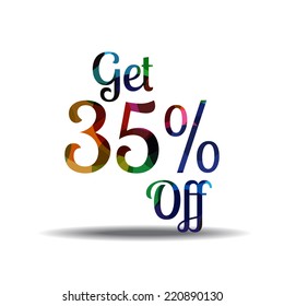 Get 35 percent Colorful Vector Icon Design