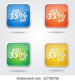 Get 35 percent Colorful Vector Icon Design