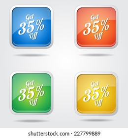 Get 35 percent Colorful Vector Icon Design