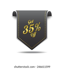 Get 35 percent golden Vector Icon Design