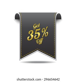 Get 35 percent golden Vector Icon Design