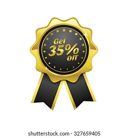 Get 35 percent golden Vector Icon Design