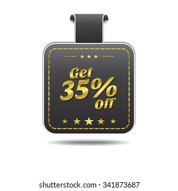 Get 35 percent golden Vector Icon Design