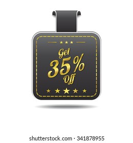 Get 35 percent golden Vector Icon Design