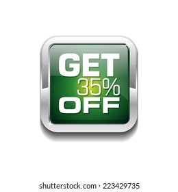 Get 35 percent Green Vector Icon Button