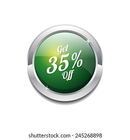 Get 35 percent Green Vector Icon Button