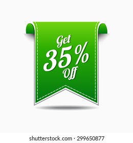 Get 35 percent Green Vector Icon Design