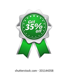 Get 35 percent Green Vector Icon Design