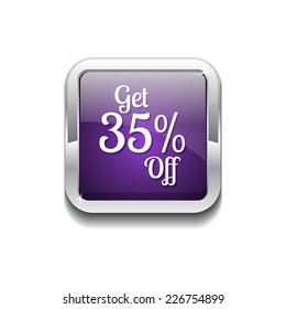 Get 35 percent Purple Vector Icon Button