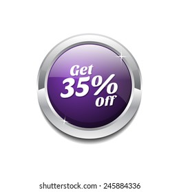Get 35 percent Purple Vector Icon Button