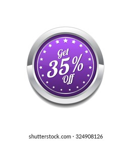 Get 35 percent Purple Vector Icon Button
