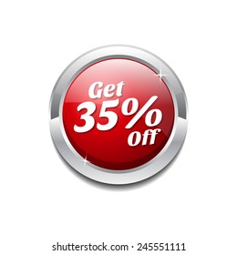 Get 35 percent Red Vector Icon Button