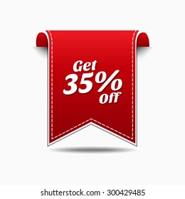 Get 35 percent Red Vector Icon Design