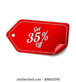Get 35 percent Red Vector Icon Design