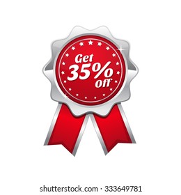 Get 35 percent Red Vector Icon Design