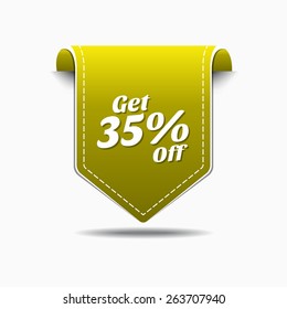Get 35 percent Yellow Vector Icon Design