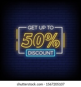 Get up to 50% Discount Neon Signs Style Text Vector