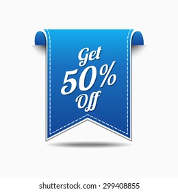 50 % blaues Vektorillustration-Symboldesign erhalten