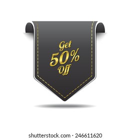 Get 50 Percent golden Vector Icon Design