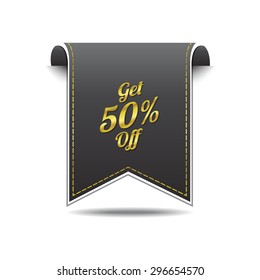 Get 50 Percent golden Vector Icon Design