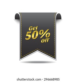 Get 50 Percent golden Vector Icon Design