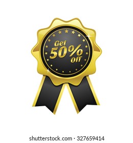 Get 50 Percent golden Vector Icon Design