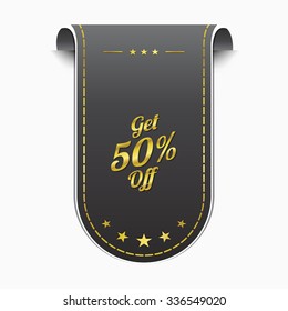 Get 50 Percent golden Vector Icon Design