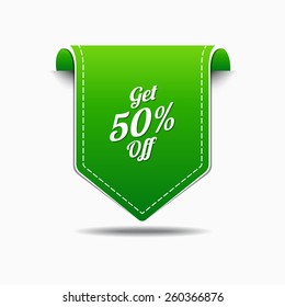 Get 50 Percent Green Vector Icon Design