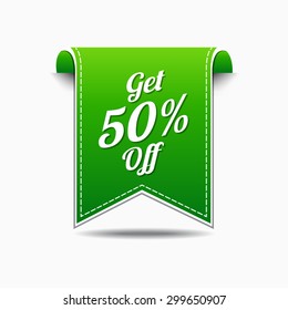 Get 50 Percent Green Vector Icon Design