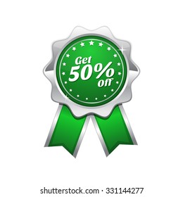 Get 50 Percent Green Vector Icon Design
