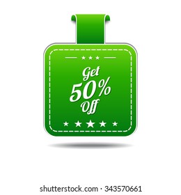Get 50 Percent Green Vector Icon Design
