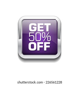 Get 50 Percent Purple Vector Icon Button